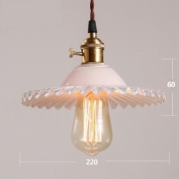 Rustic Lodge Retro 1 Light Steel Pendellampa Med Glasskärm