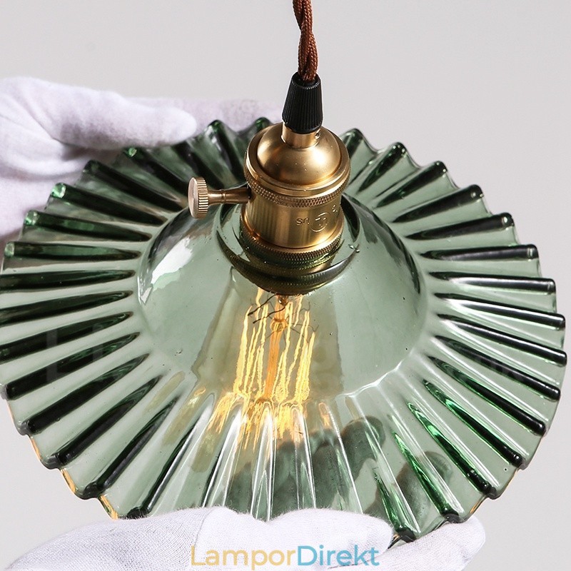 Rustic Lodge Retro 1 Light Steel Pendellampa Med Glasskärm