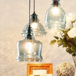 Modern Contemporary 1 Light Steel Pendellampa Med Glasskärm