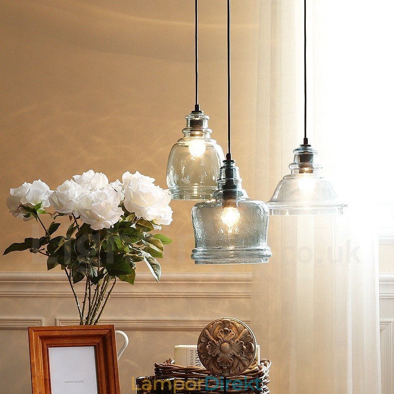Modern Contemporary 1 Light Steel Pendellampa Med Glasskärm