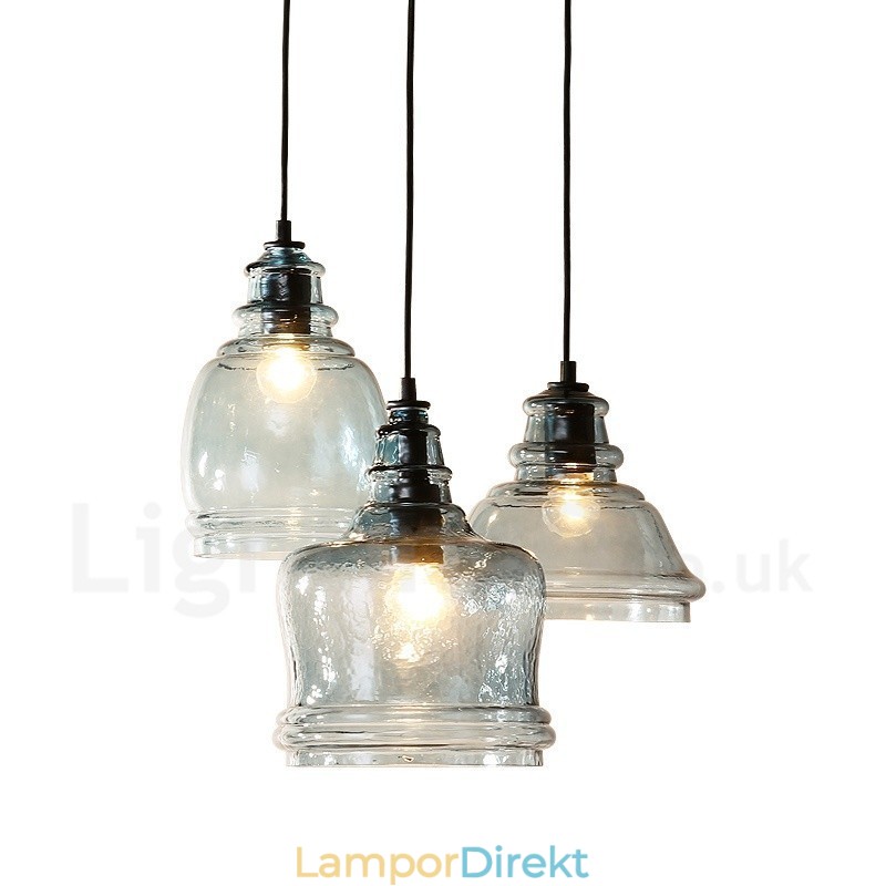 Modern Contemporary 1 Light Steel Pendellampa Med Glasskärm