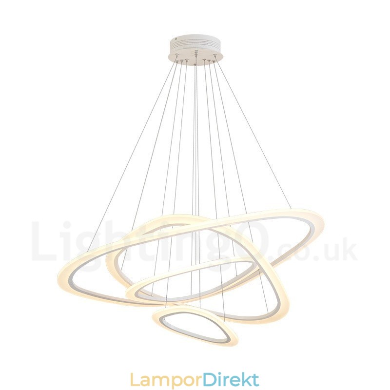 Dimbar Med Fjärrkontroll Modern Contemporary 4-Ljus Taklampa I Aluminiumlegering Med Akrylskärm