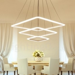 Modern Contemporary 3 Ljus Aluminiumlegering Taklampa Med Akrylskärm
