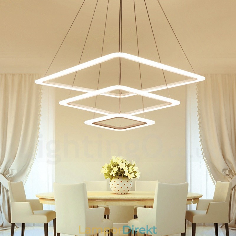 Modern Contemporary 3 Ljus Aluminiumlegering Taklampa Med Akrylskärm