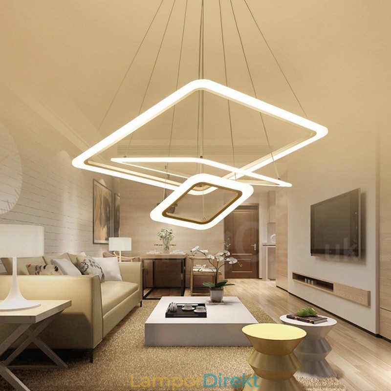 Modern Contemporary 3 Ljus Aluminiumlegering Taklampa Med Akrylskärm