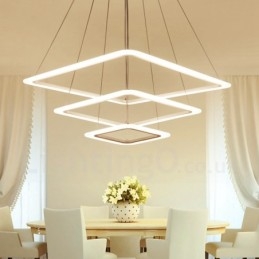 Modern Contemporary 3 Ljus Aluminiumlegering Taklampa Med Akrylskärm