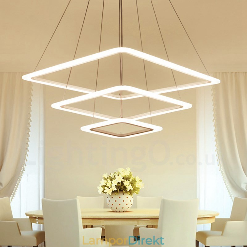 Modern Contemporary 3 Ljus Aluminiumlegering Taklampa Med Akrylskärm
