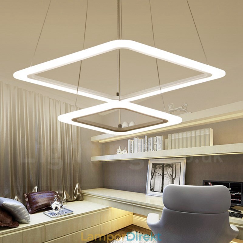 Modern Contemporary 2 Ljus Aluminiumlegering Taklampa Med Akrylskärm