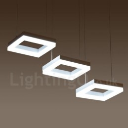 Modern Contemporary 3 Ljus Aluminiumlegering Taklampa Med Akrylskärm