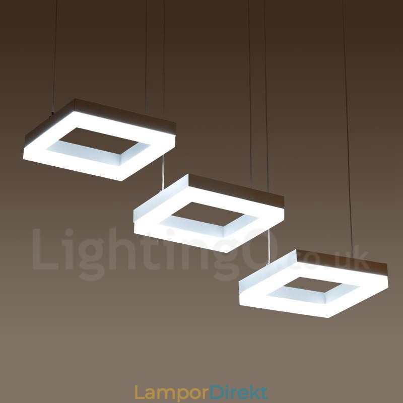 Modern Contemporary 3 Ljus Aluminiumlegering Taklampa Med Akrylskärm