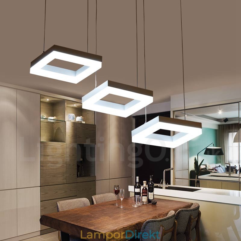Modern Contemporary 3 Ljus Aluminiumlegering Taklampa Med Akrylskärm