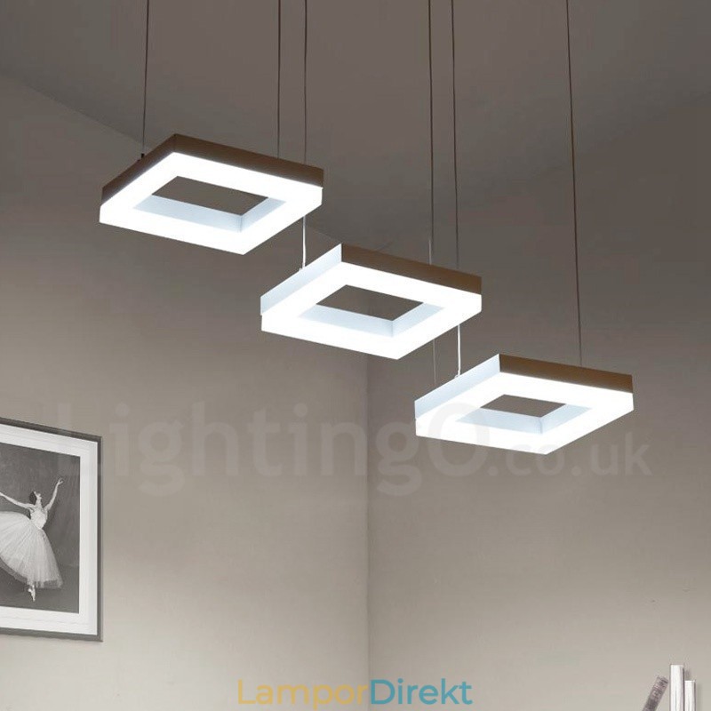 Modern Contemporary 3 Ljus Aluminiumlegering Taklampa Med Akrylskärm