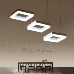 Modern Contemporary 3 Ljus Aluminiumlegering Taklampa Med Akrylskärm