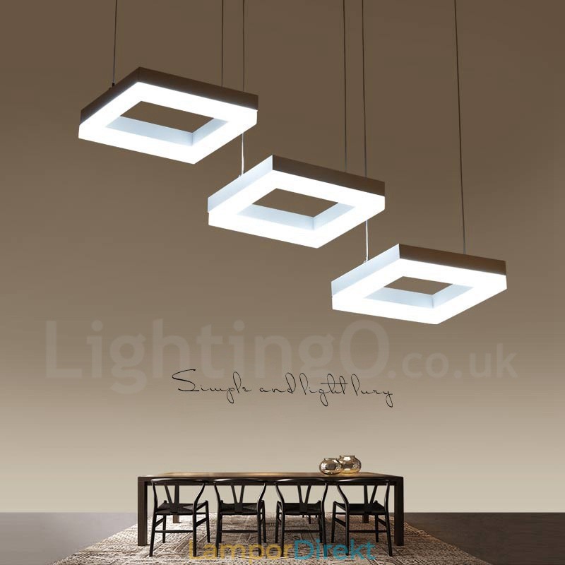 Modern Contemporary 3 Ljus Aluminiumlegering Taklampa Med Akrylskärm