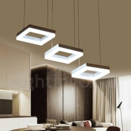 Modern Contemporary 3 Ljus Aluminiumlegering Taklampa Med Akrylskärm