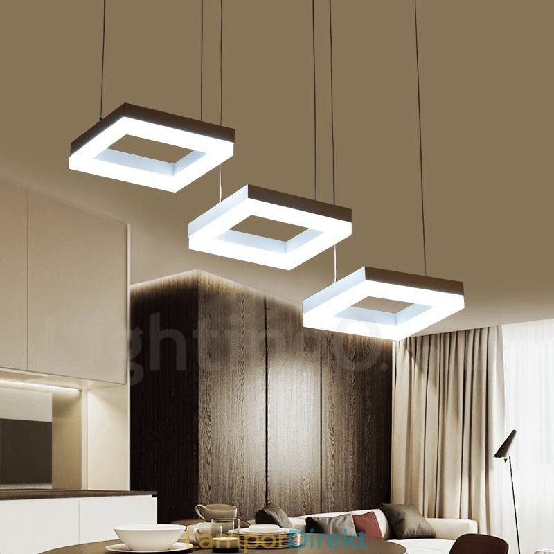 Modern Contemporary 3 Ljus Aluminiumlegering Taklampa Med Akrylskärm