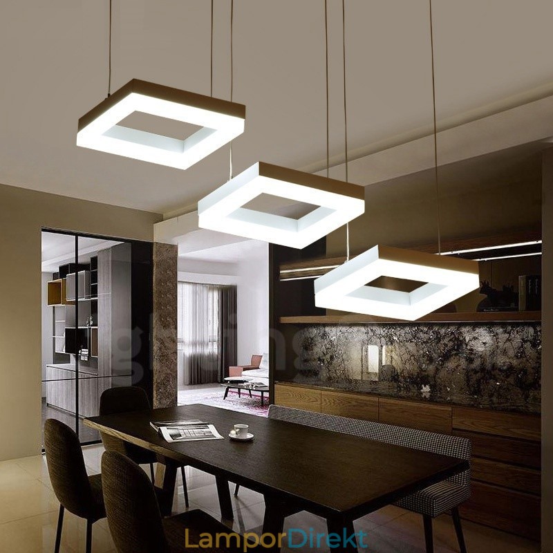 Modern Contemporary 3 Ljus Aluminiumlegering Taklampa Med Akrylskärm