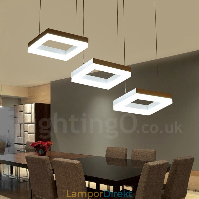 Modern Contemporary 3 Ljus Aluminiumlegering Taklampa Med Akrylskärm