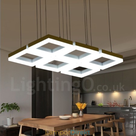 Modern Contemporary 6 Ljus Aluminiumlegering Taklampa Med Akrylskärm Modern Contemporary 6 Ljus Aluminiumlegering Taklampa Med Akrylskärm