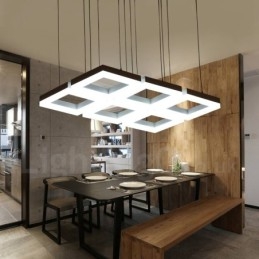 Modern Contemporary 6 Ljus Aluminiumlegering Taklampa Med Akrylskärm