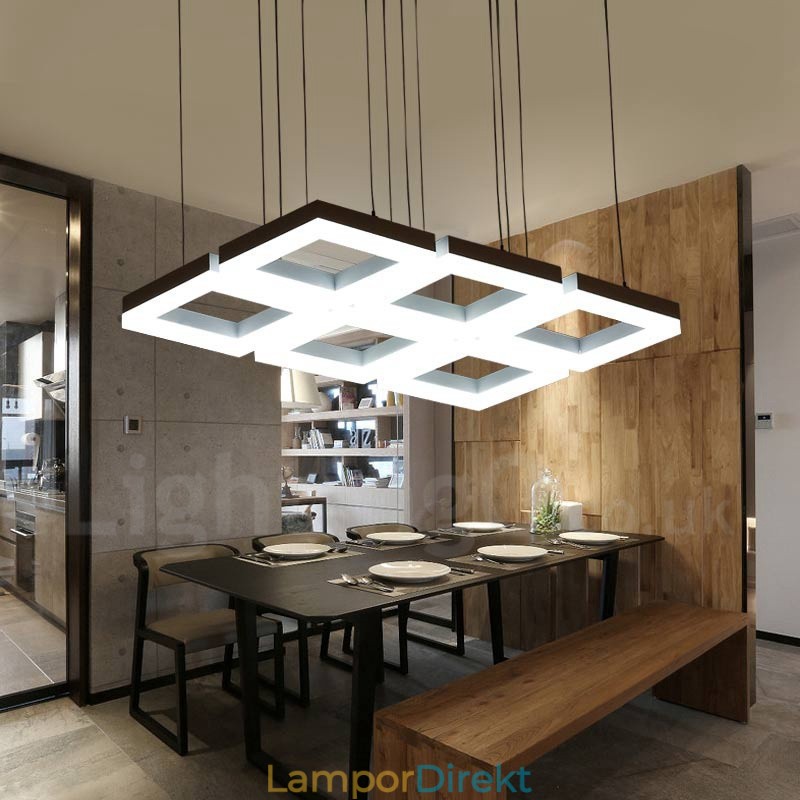 Modern Contemporary 6 Ljus Aluminiumlegering Taklampa Med Akrylskärm