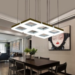 Modern Contemporary 6 Ljus Aluminiumlegering Taklampa Med Akrylskärm
