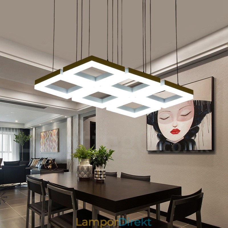 Modern Contemporary 6 Ljus Aluminiumlegering Taklampa Med Akrylskärm