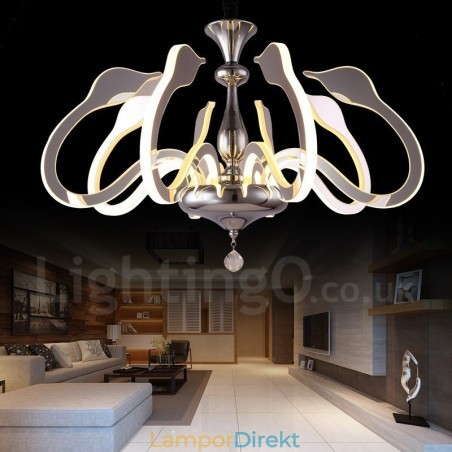 Dimbar Modern Contemporary 8 Ljus Stålkrona Med Akrylskärm Dimbar Modern Contemporary 8 Ljus Stålkrona Med Akrylskärm