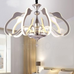 Dimbar Modern Contemporary 8 Ljus Stålkrona Med Akrylskärm