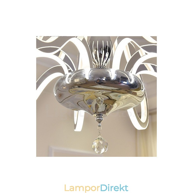 Dimbar Modern Contemporary 6 Ljus Stålkrona Med Akrylskärm