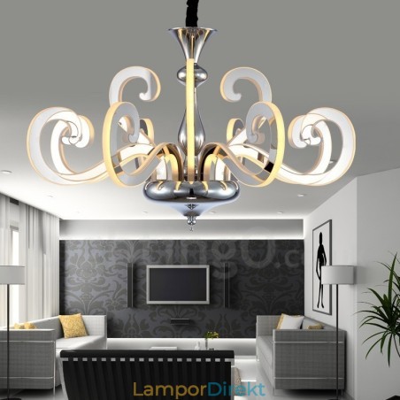 Dimbar Modern Contemporary 12 Ljus Stålkrona Med Akrylskärm Dimbar Modern Contemporary 12 Ljus Stålkrona Med Akrylskärm