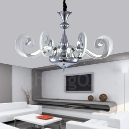 Dimbar Modern Contemporary 8 Ljus Stålkrona Med Akrylskärm