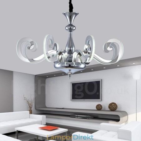 Dimbar Modern Contemporary 8 Ljus Stålkrona Med Akrylskärm Dimbar Modern Contemporary 8 Ljus Stålkrona Med Akrylskärm