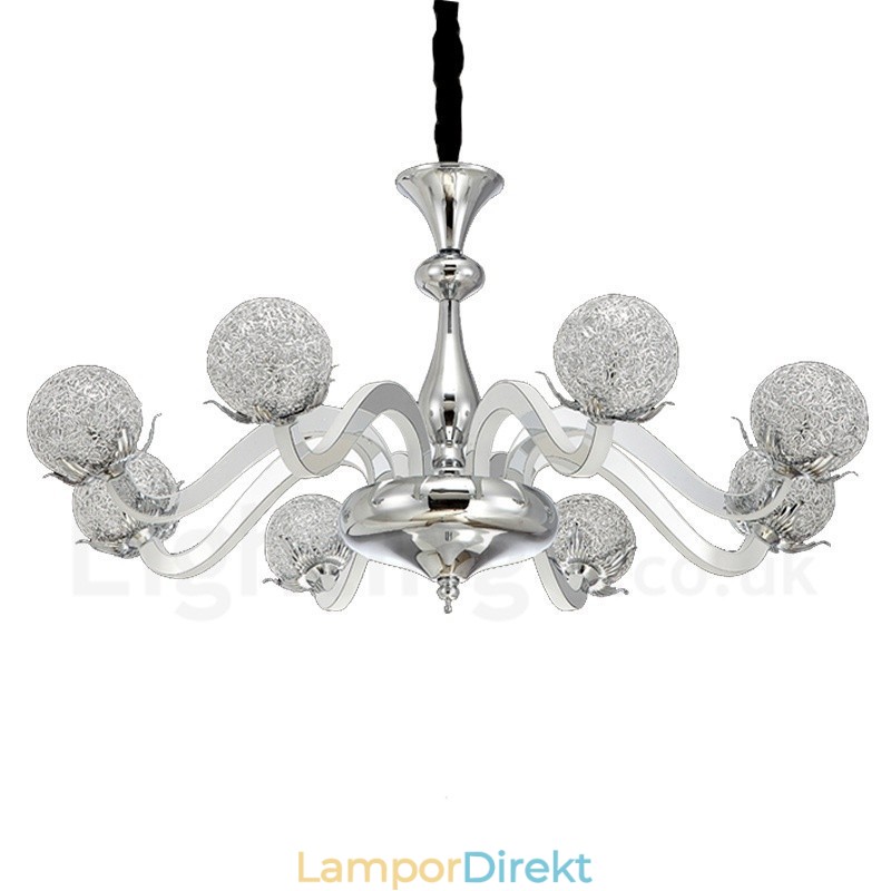 Dimbar Modern Contemporary 8 Ljusstål Ljuskrona Med Aluminiumlegeringsskärm