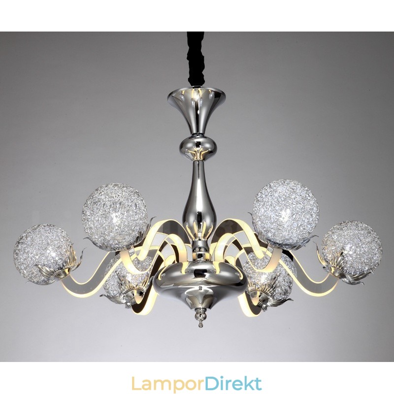 Dimbar Modern Contemporary 6 Ljus Stålkrona Med Aluminiumslegering