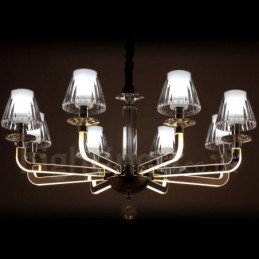 Dimbar Modern Contemporary 8 Ljus Kristallkrona Med Glasskärm