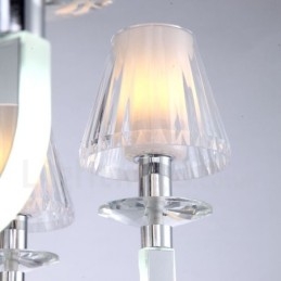 Dimbar Modern Contemporary 6 Ljus Kristallkrona Med Glasskärm