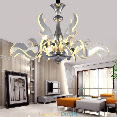 Dimbar Modern Contemporary 12 Ljus Stålkrona Med Akrylskärm Dimbar Modern Contemporary 12 Ljus Stålkrona Med Akrylskärm