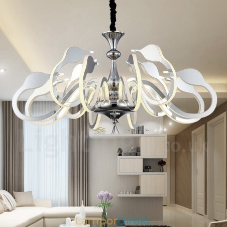 Dimbar Modern Contemporary 12 Ljus Stålkrona Med Akrylskärm Dimbar Modern Contemporary 12 Ljus Stålkrona Med Akrylskärm