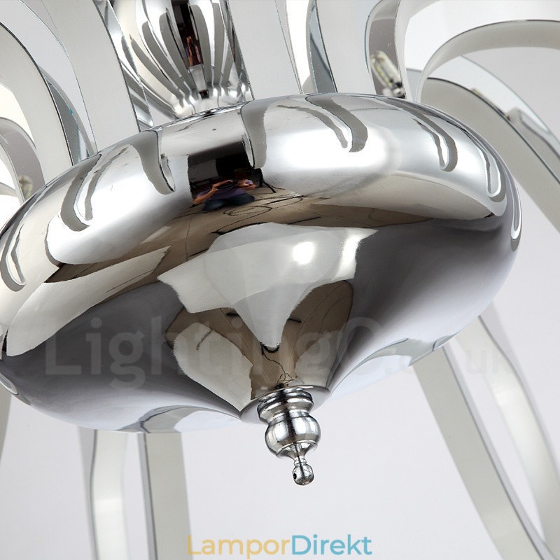 Dimbar Modern Contemporary 12 Ljus Stålkrona Med Akrylskärm