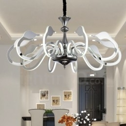 Dimbar Modern Contemporary 10 Ljus Stålkrona Med Akrylskärm
