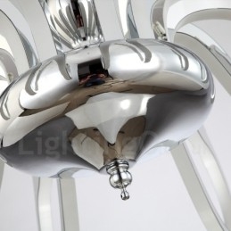 Dimbar Modern Contemporary 10 Ljus Stålkrona Med Akrylskärm