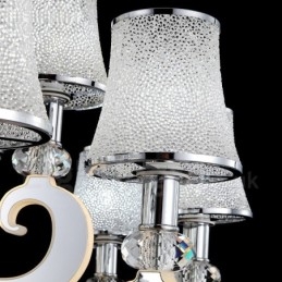 Dimbar Modern Contemporary 12 Ljus Stålkrona Med Glasskärm