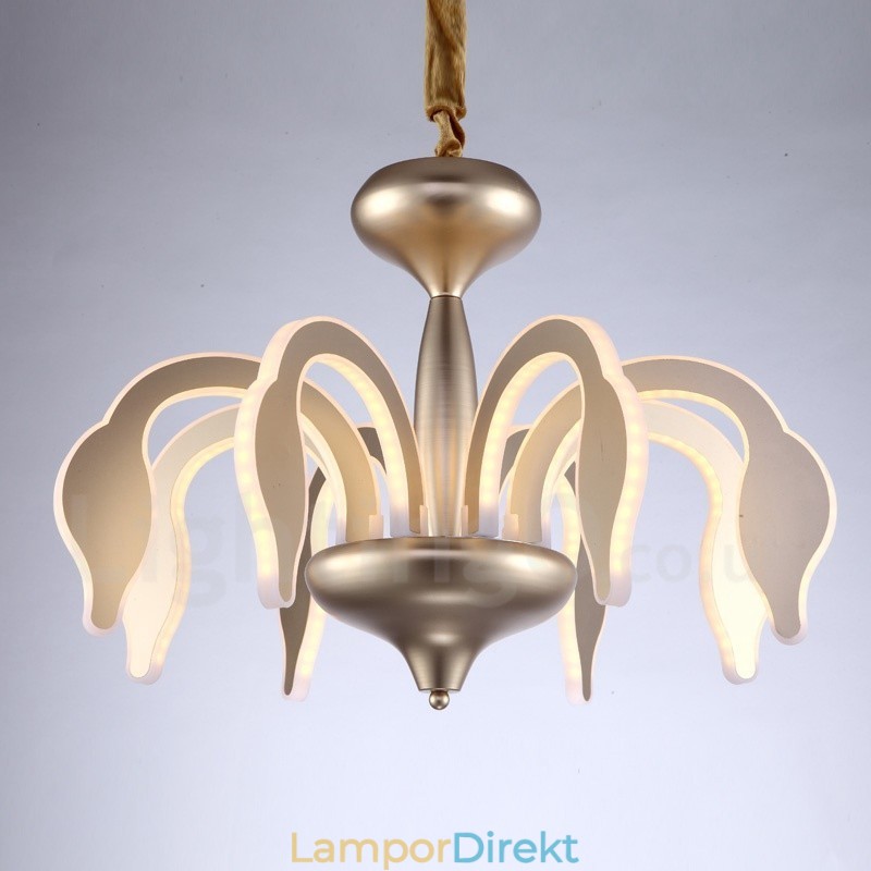 Dimbar Modern Contemporary 8 Ljus Stålkrona Med Akrylskärm