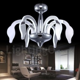 Dimbar Modern Contemporary 6 Ljus Stålkrona Med Akrylskärm