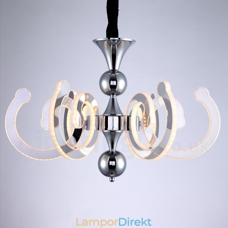 Dimbar Modern Contemporary 6 Ljus Stålkrona Med Akrylskärm