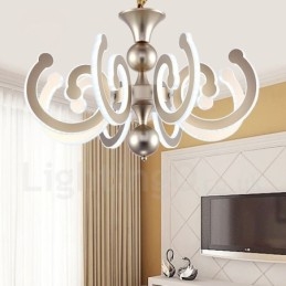 Dimbar Modern Contemporary 8 Ljus Stålkrona Med Akrylskärm