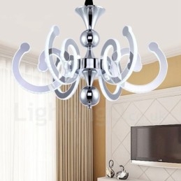 Dimbar Modern Contemporary 8 Ljus Stålkrona Med Akrylskärm