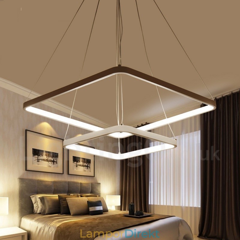 Modern Contemporary 2 Ljus Aluminiumlegering Taklampa Med Akrylskärm