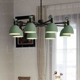 8 Ljus Nordisk Ljuskrona Med Skärm I Aluminiumlegering